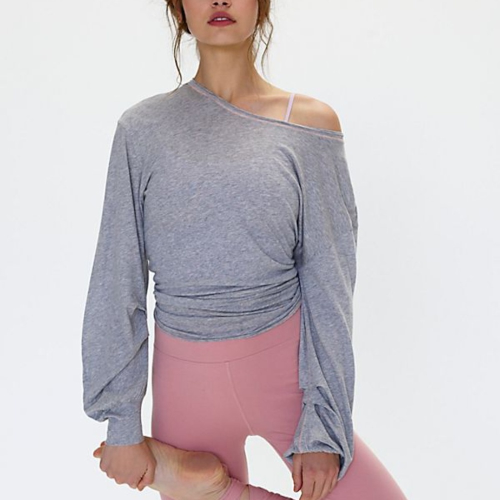 HP NEW Free People grey long sleeved shirt tee top - Picture 2 of 8